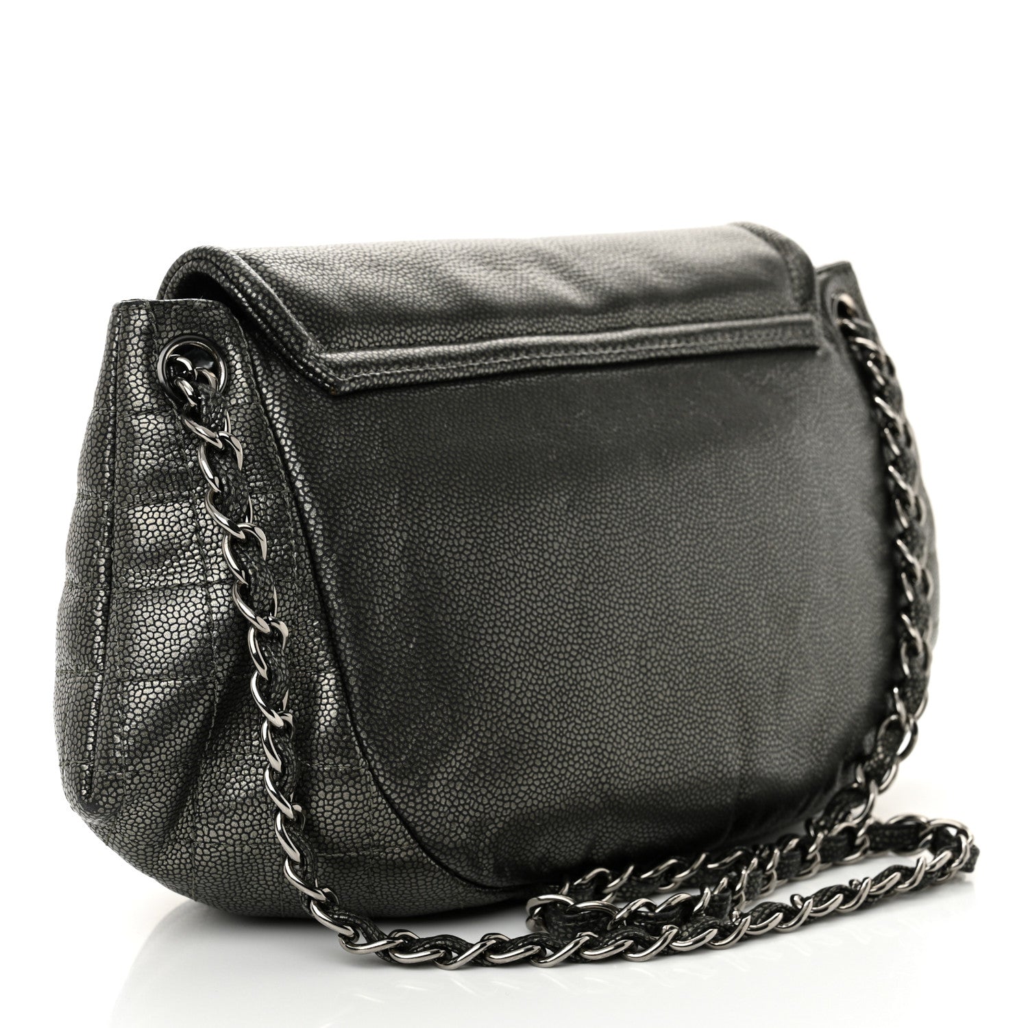Chanel Caviar Half Moon Large Flap Dark Silver 3 of 10