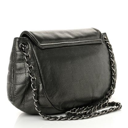 Chanel Caviar Half Moon Large Flap Dark Silver 3 of 10