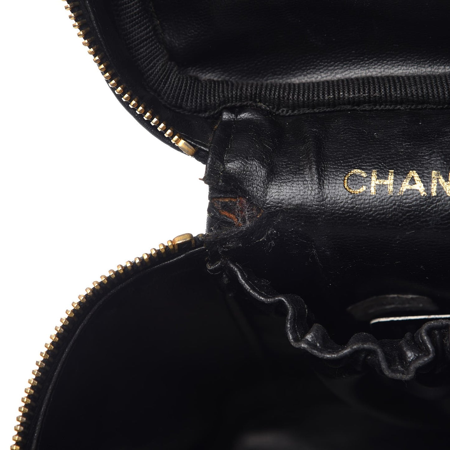 Lambskin Vanity Cosmetic Case Black