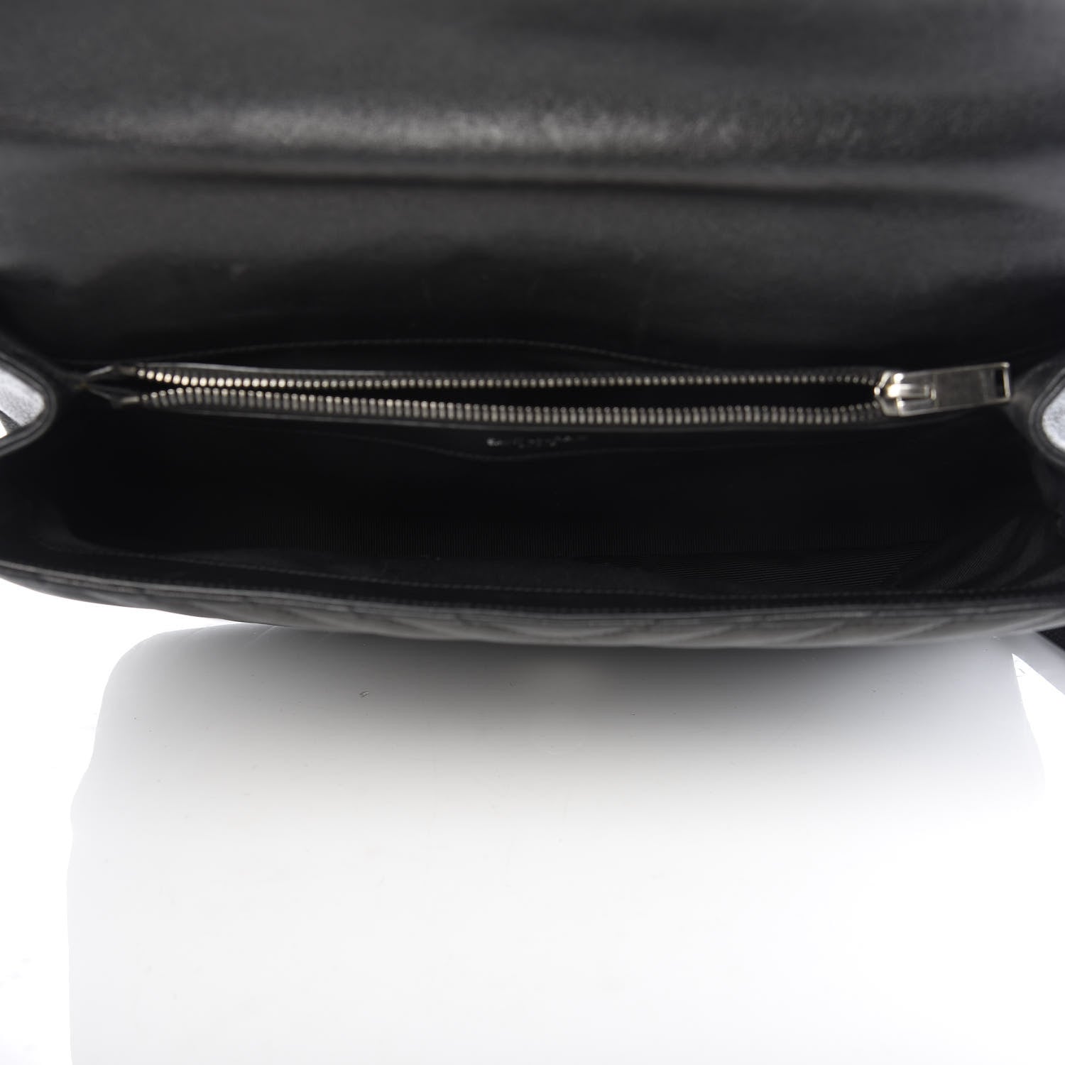 Saint Laurent Sheepskin Matelasse Chevron Monogram Large College Satchel Black 5 of 11
