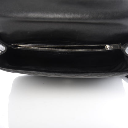 Saint Laurent Sheepskin Matelasse Chevron Monogram Large College Satchel Black 5 of 11