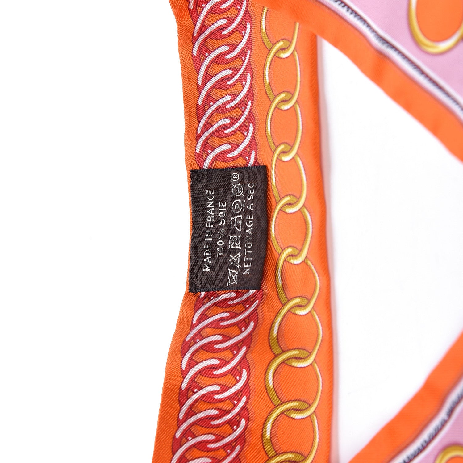 Hermes Silk Maillons Twilly Orange Vieux Rose Gold 3 of 5