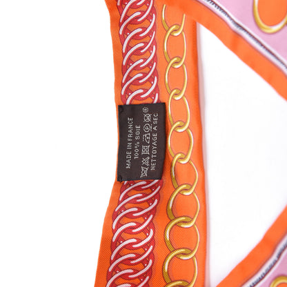 Hermes Silk Maillons Twilly Orange Vieux Rose Gold 3 of 5