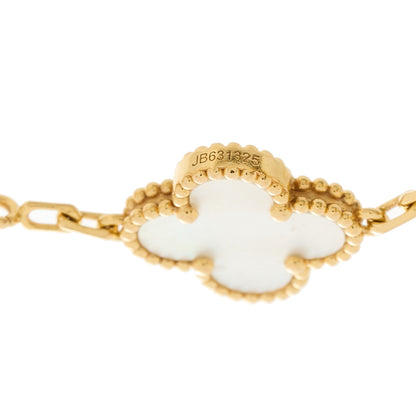 Van Cleef & Arpels 18K Yellow Gold Mother of Pearl 5 Motifs Vintage Alhambra Bracelet 3 of 5