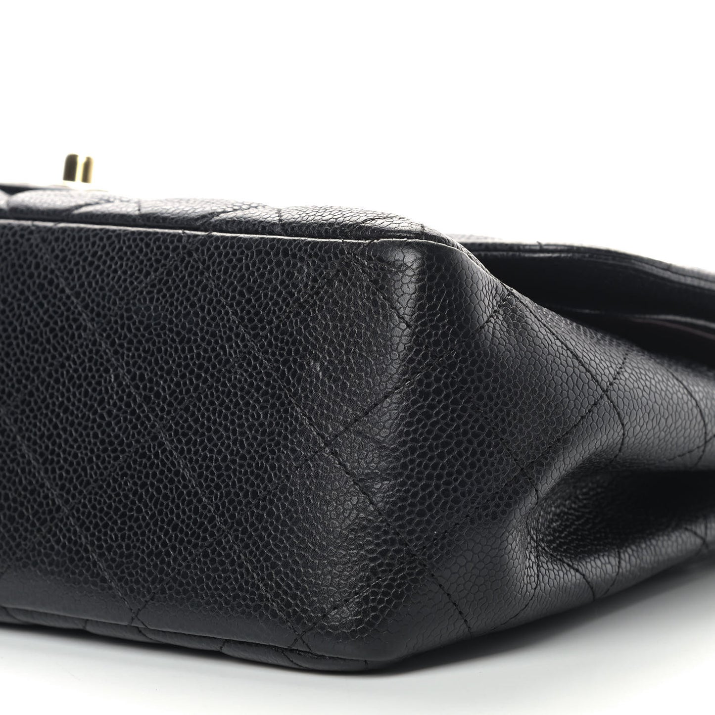 Caviar Quilted Jumbo Double Flap Black
