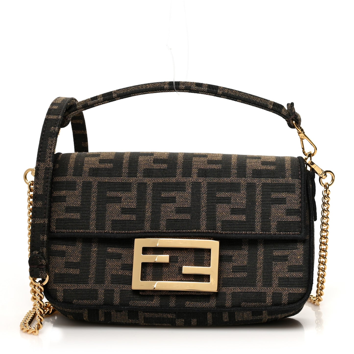 Fabric Jacquard FF 1974 Mini Baguette Tobacco Moro Black