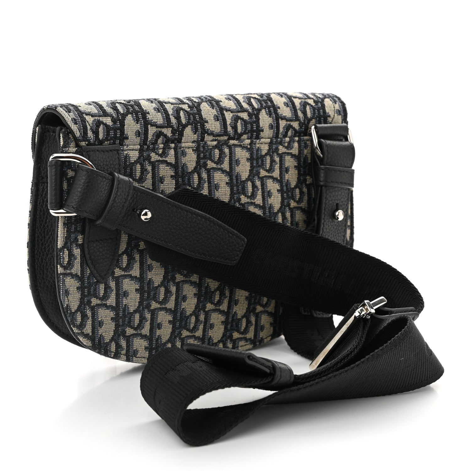 Christian Dior Oblique Saddle Messenger Pouch Beige Black 3 of 10