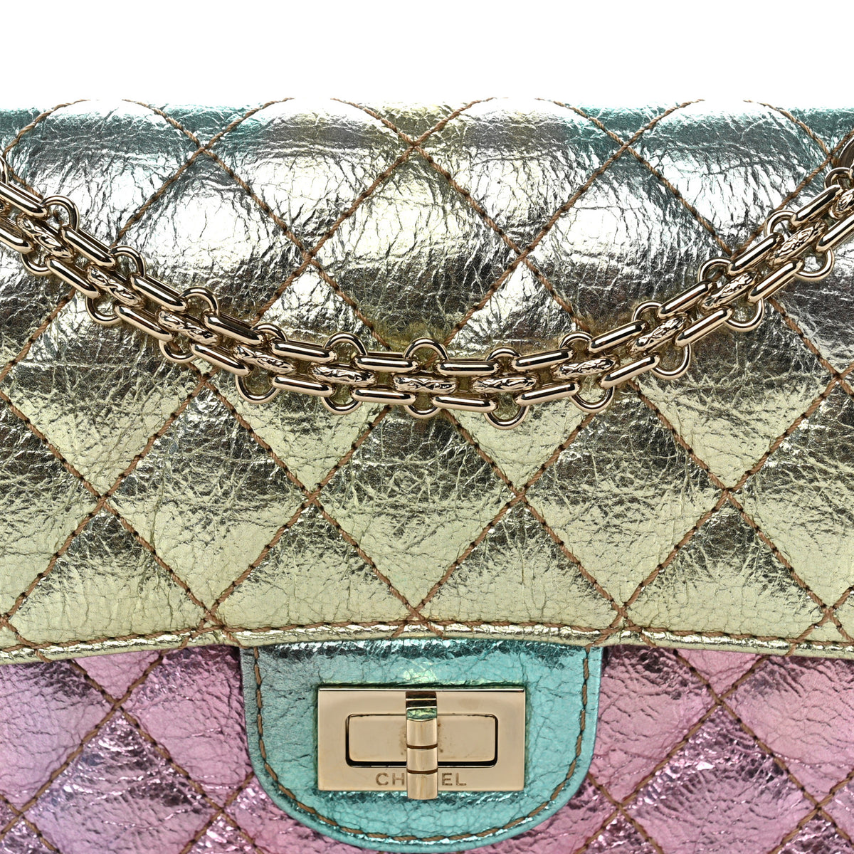 Chanel Metallic Goatskin Quilted Mini 2.55 Reissue Flap Multicolor 8 of 10