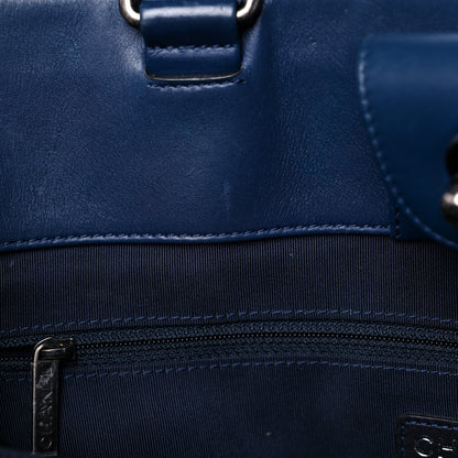 Chanel Calfskin Quilted Boy Shopping Tote Navy Blue 13 of 17