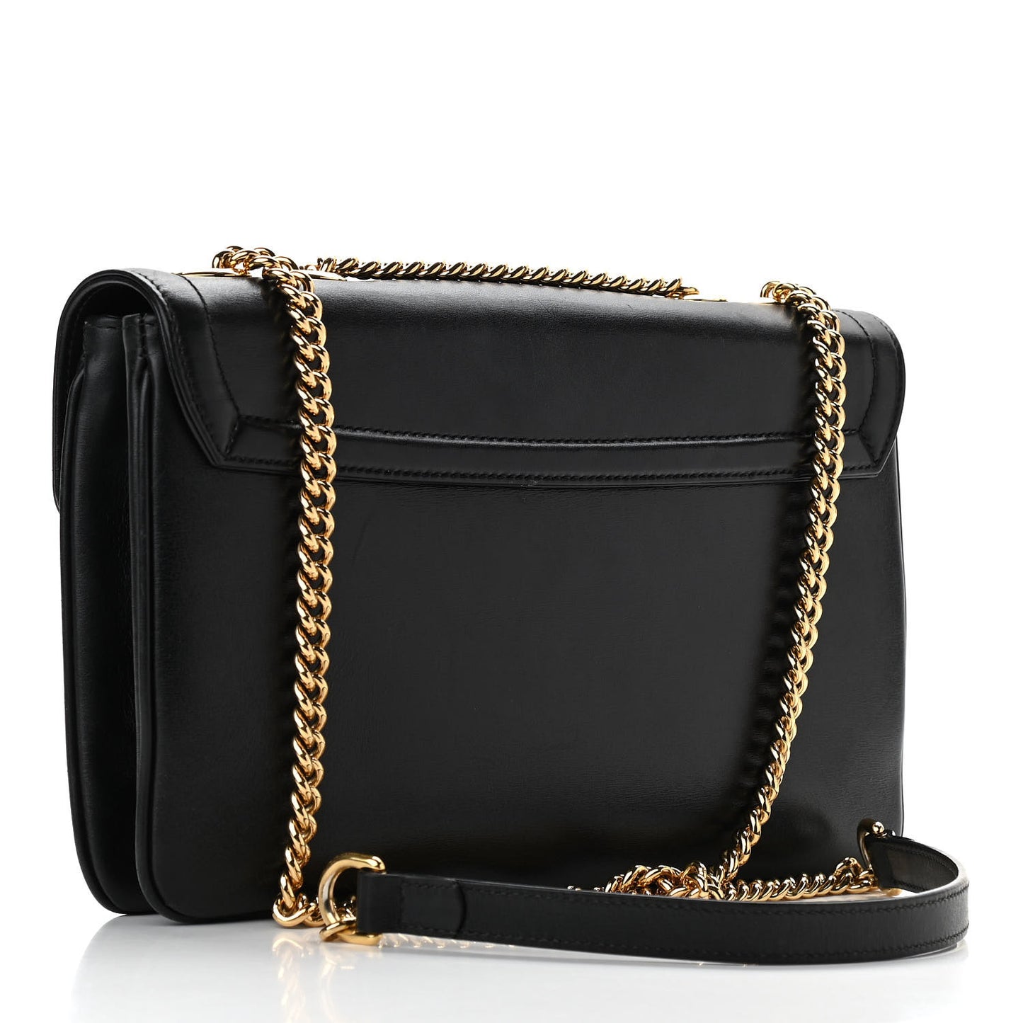 Vitello Palmellato Lux Crystal Medium Rajah Shoulder Bag Black