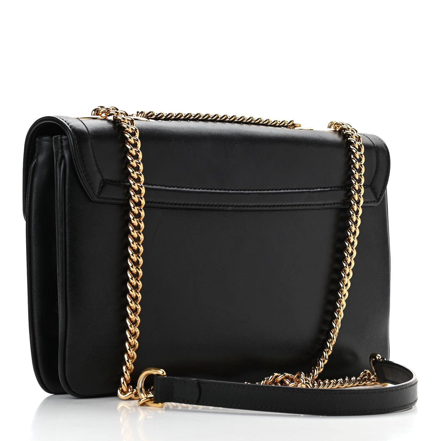 Gucci Vitello Palmellato Lux Crystal Medium Rajah Shoulder Bag Black 2 of 10