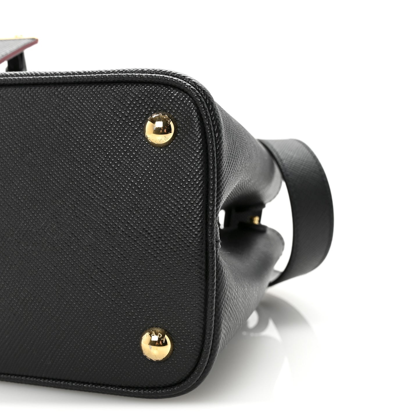 Saffiano Cuir Mini Double Bag Black Fuoco