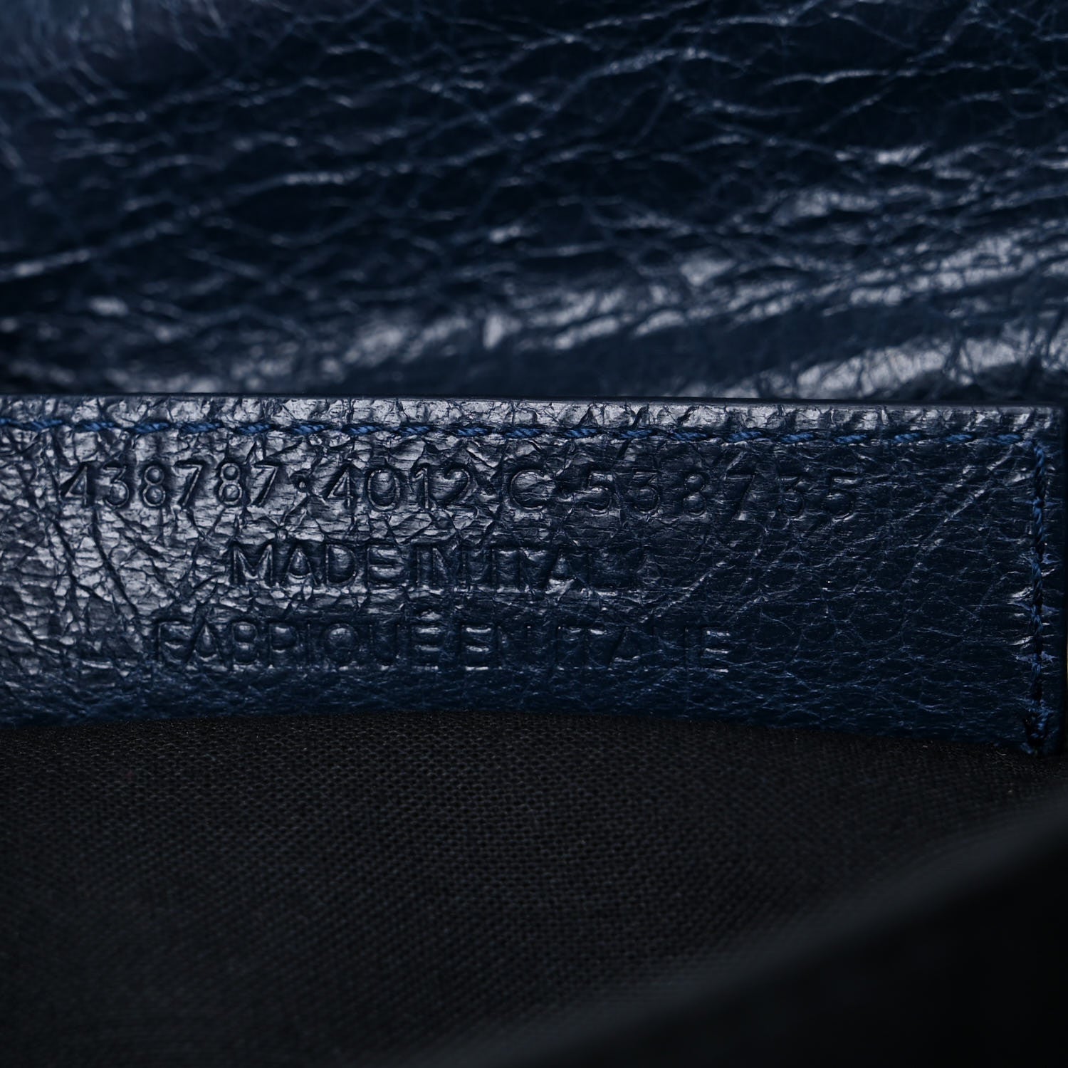 Balenciaga Agneau Giant 12 Gold Hardware Envelope Strap Clutch Bleu Obscur 6 of 10