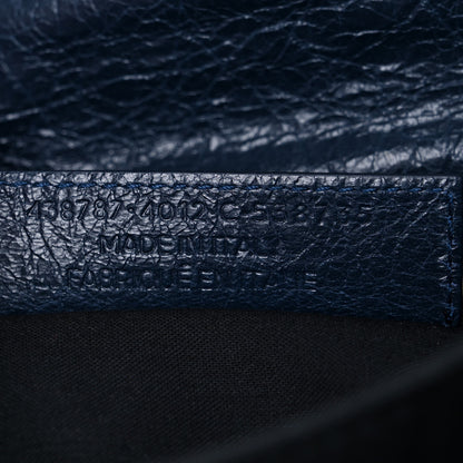 Balenciaga Agneau Giant 12 Gold Hardware Envelope Strap Clutch Bleu Obscur 6 of 10
