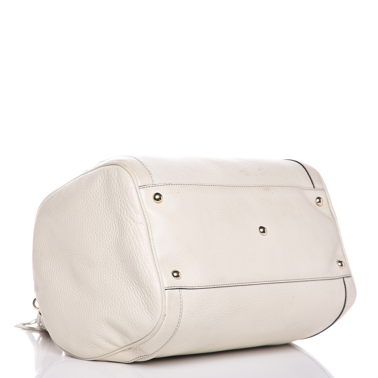 Pebbled Calfskin Medium Soho Boston Off White