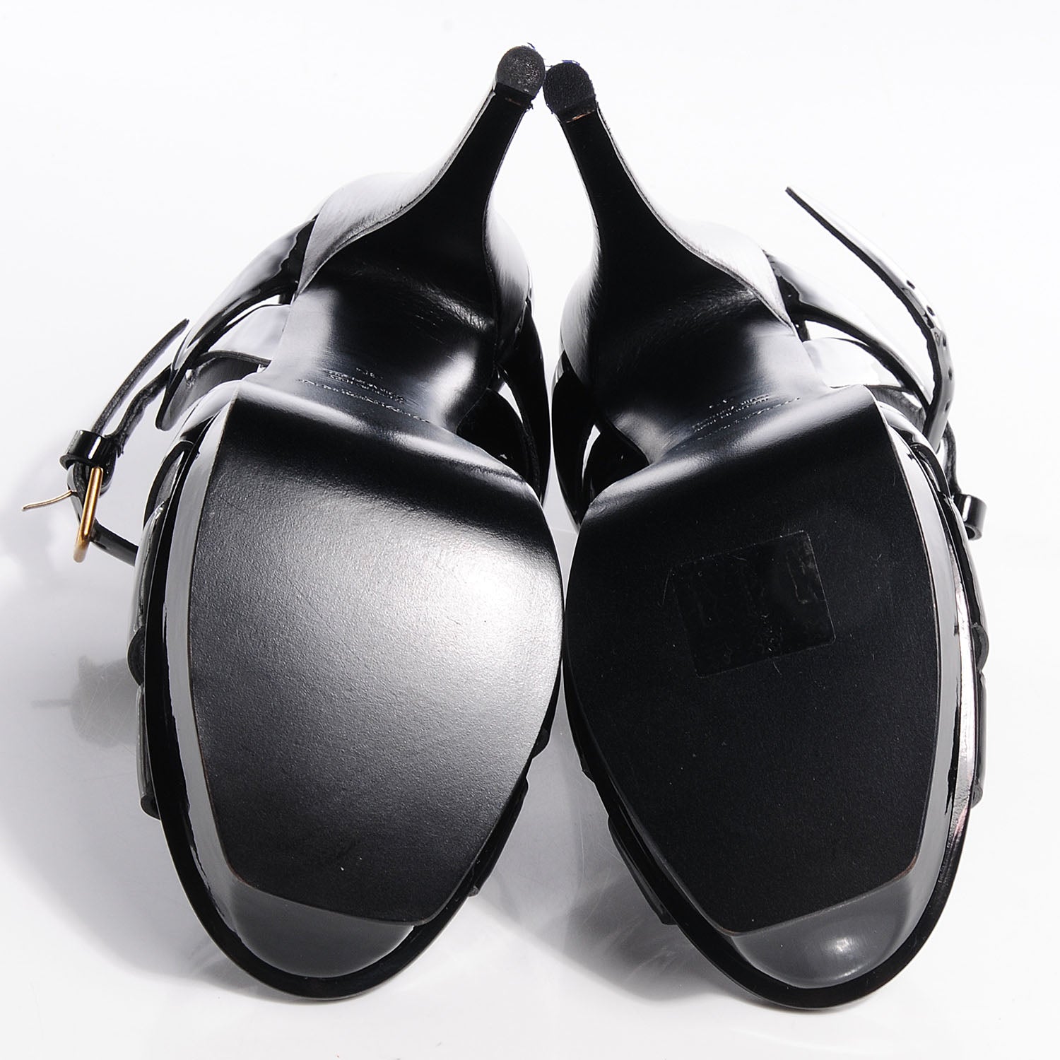 Saint Laurent Patent Tribute 105 Platform Sandals Black 35 5 of 6