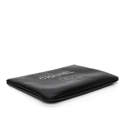 Chanel Caviar Studded Medium Deauville Pouch Black 3 of 4