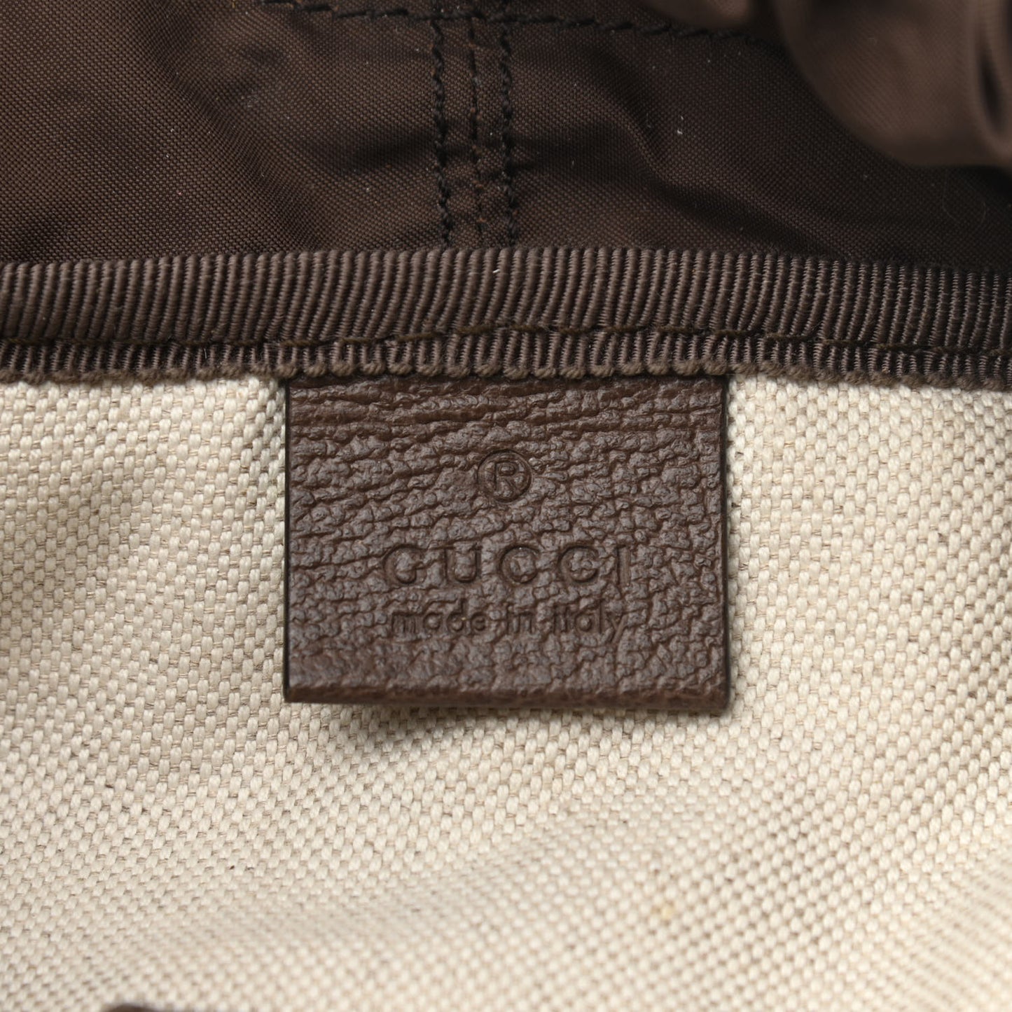 GG Supreme Monogram Medium Ophidia Double Buckle Backpack Brown