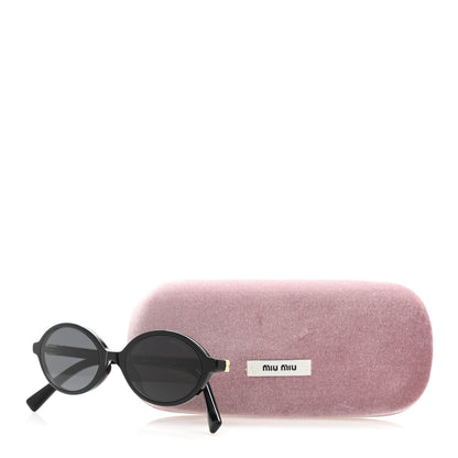 Miu Miu Acetate Oval Regard Sunglasses SMU04Z Slate Gray 8 of 8