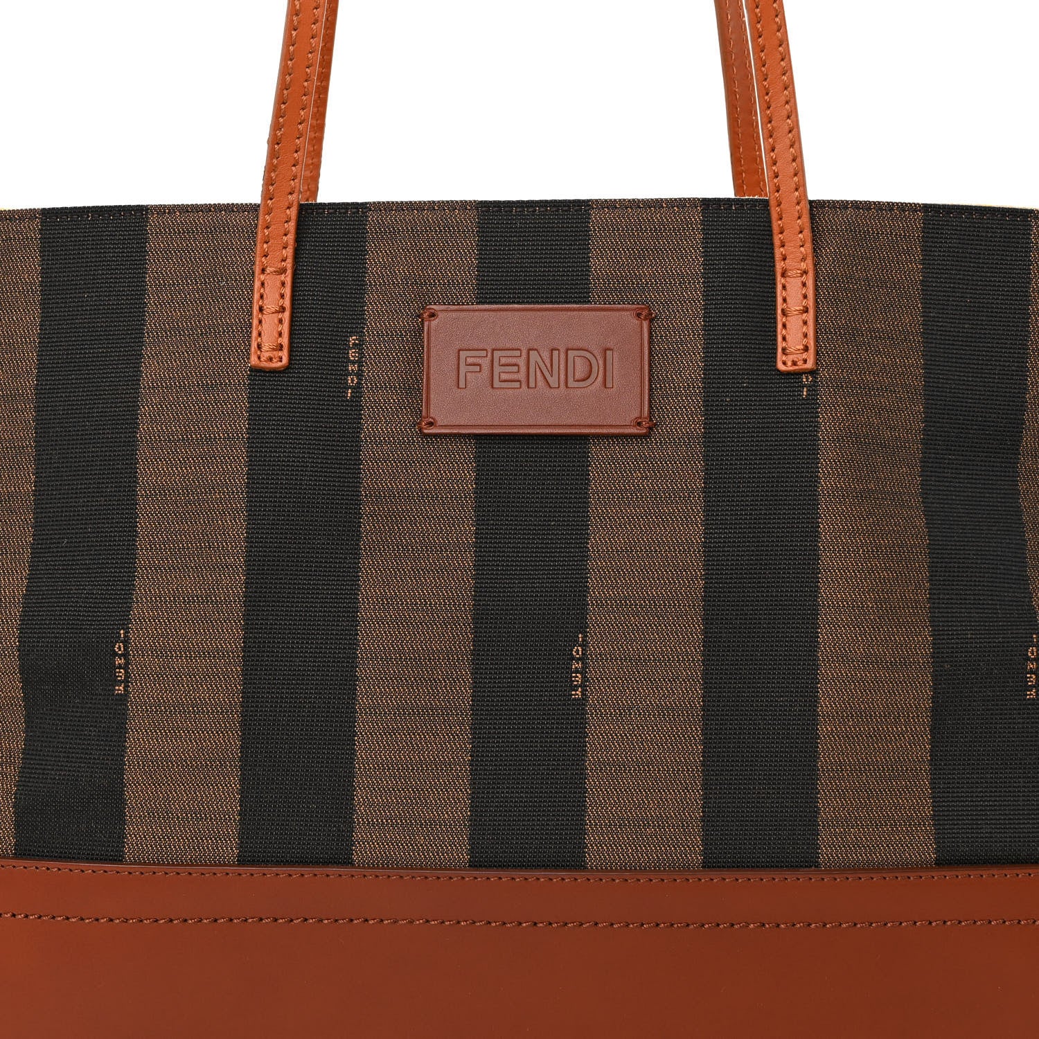 Fendi Pequin Cuoio Vegetale Medium Roll Tote Tobacco Cuoio Miele 7 of 9