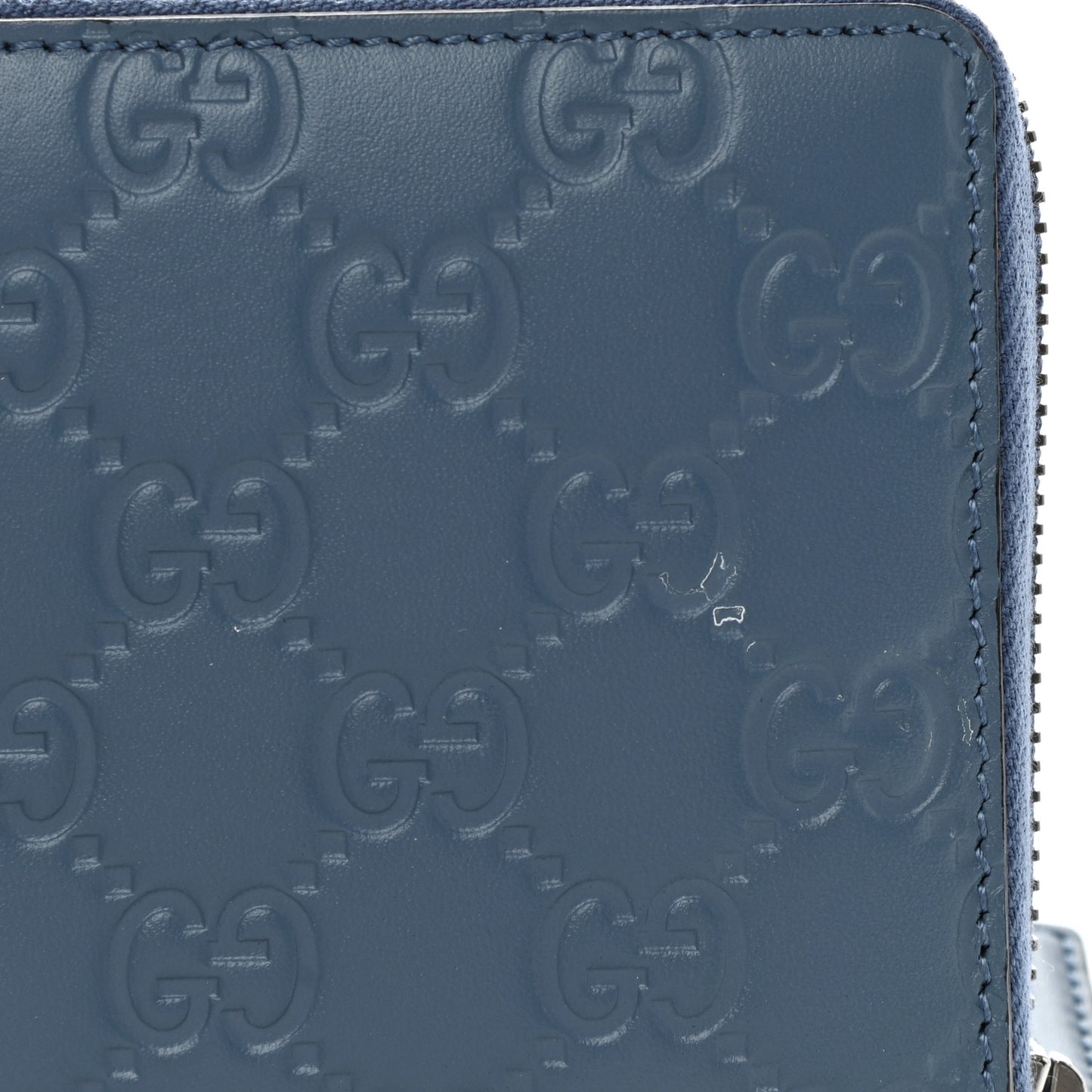 Guccissima Zip Around Long Wallet Blue