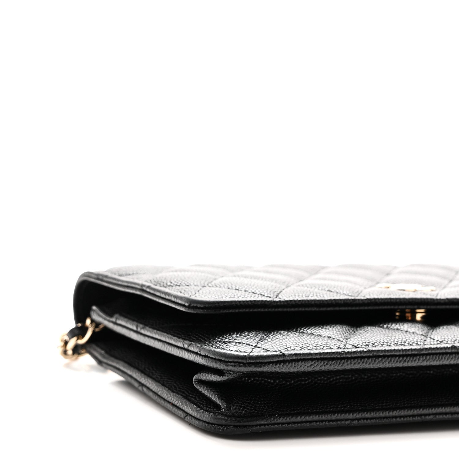 Chanel Caviar Quilted Wallet With Charms On Chain WOC Black 10 of 11