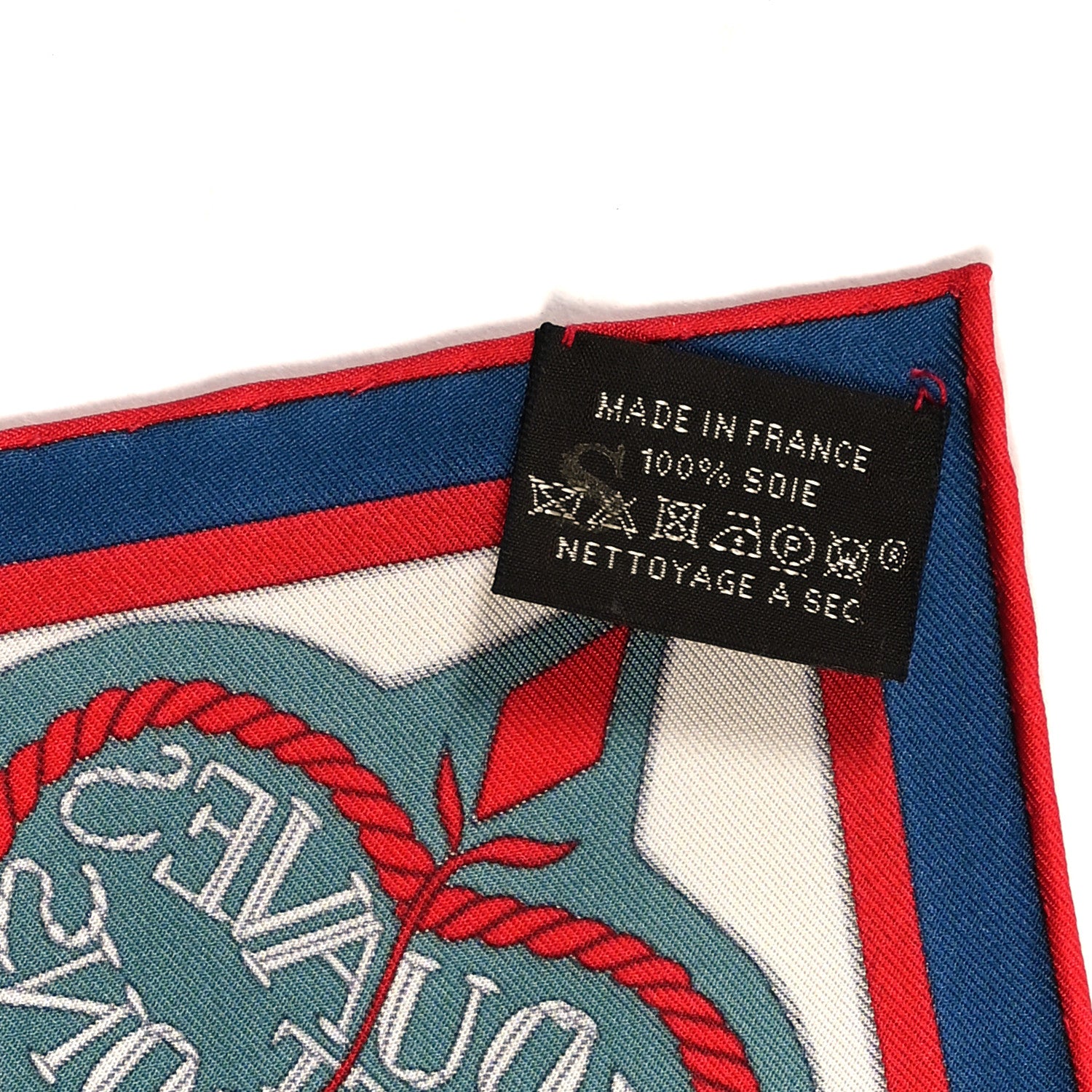 Hermes Silk Zouaves Et Dragons Scarf 90 Gris Bleu Cobalt 3 of 3