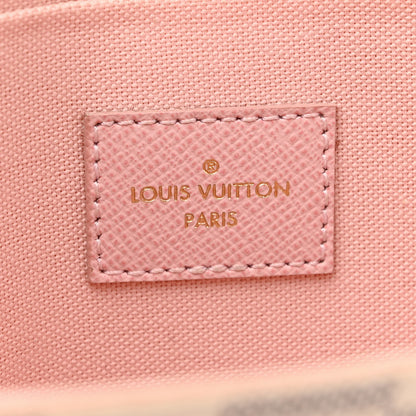 Louis Vuitton Damier Azur Pochette Felicie Chain Wallet Rose Ballerine 7 of 12