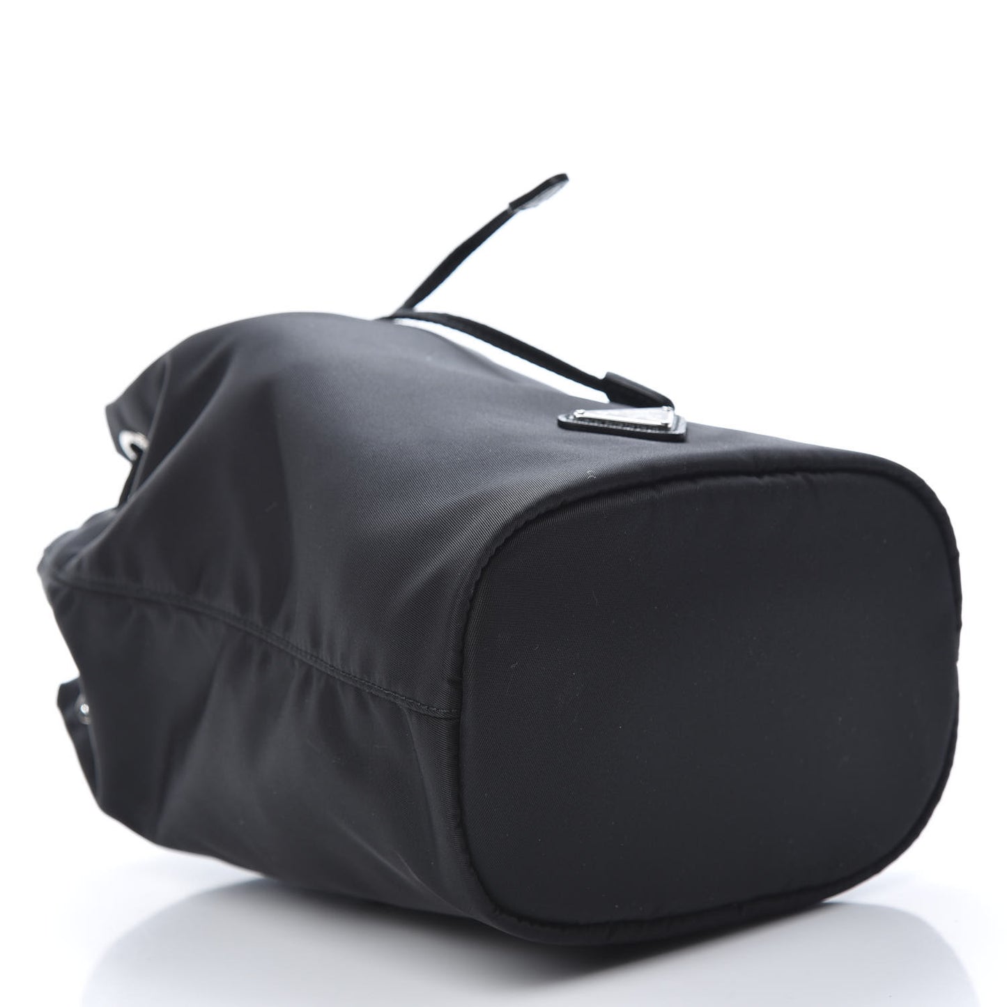 Saffiano Tessuto Nylon Vela Bucket Wristlet Black