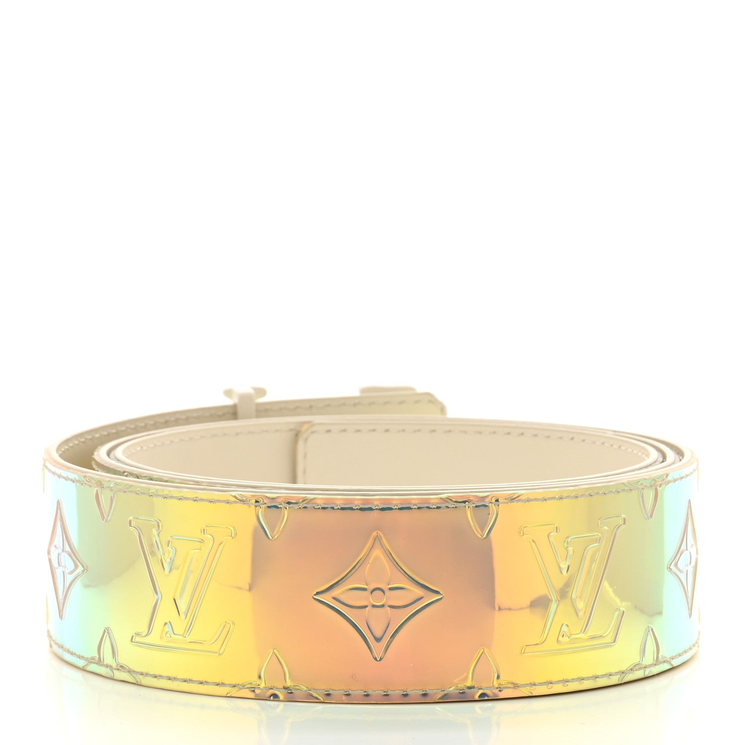Louis Vuitton PVC Monogram 40mm LV Initiales Reversible Belt 100 40 Iridescent Prism 2 of 6