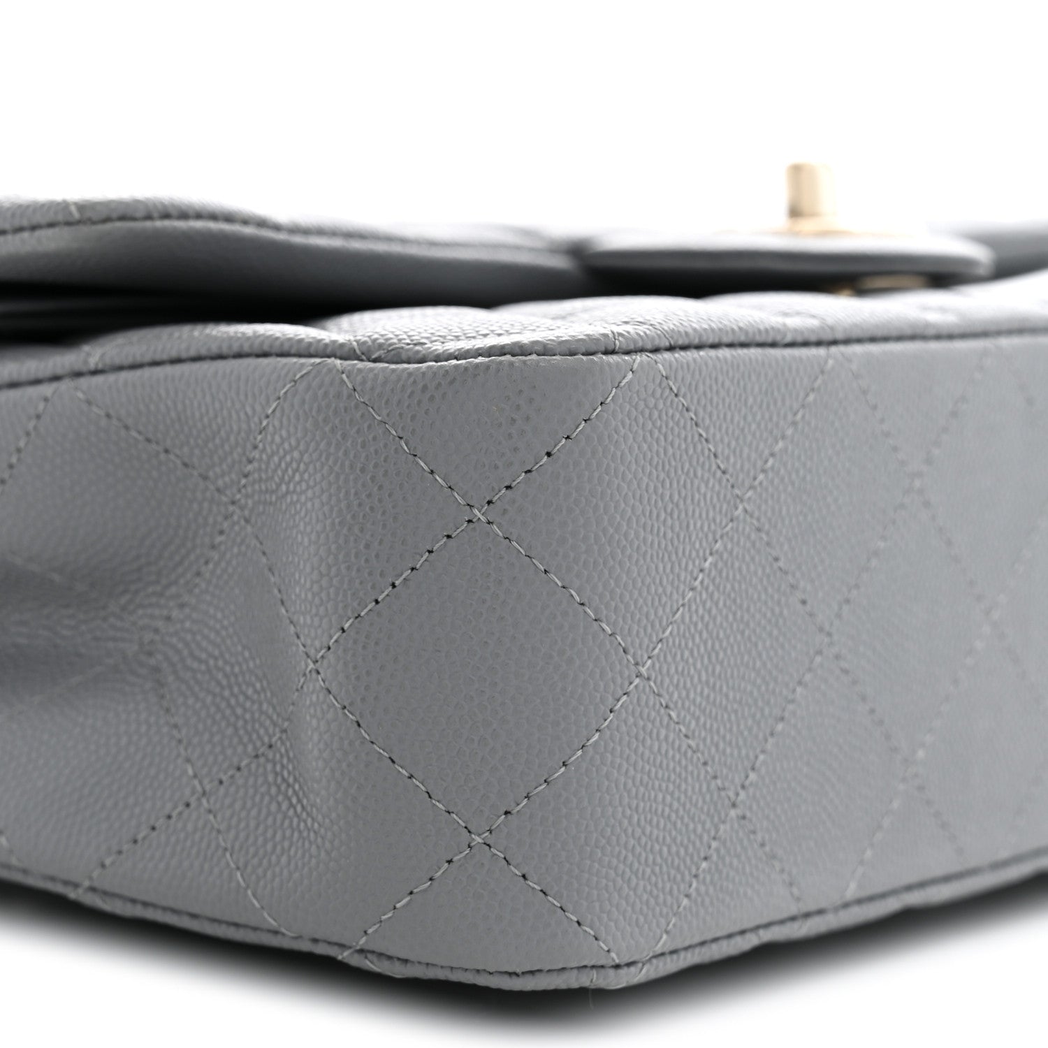 Chanel Caviar Quilted Medium Double Flap Grey 9 of 11