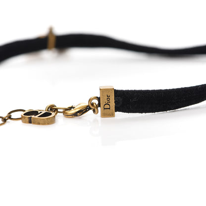 Christian Dior Grosgrain Ribbon Butterfly Choker Necklace Black 3 of 3