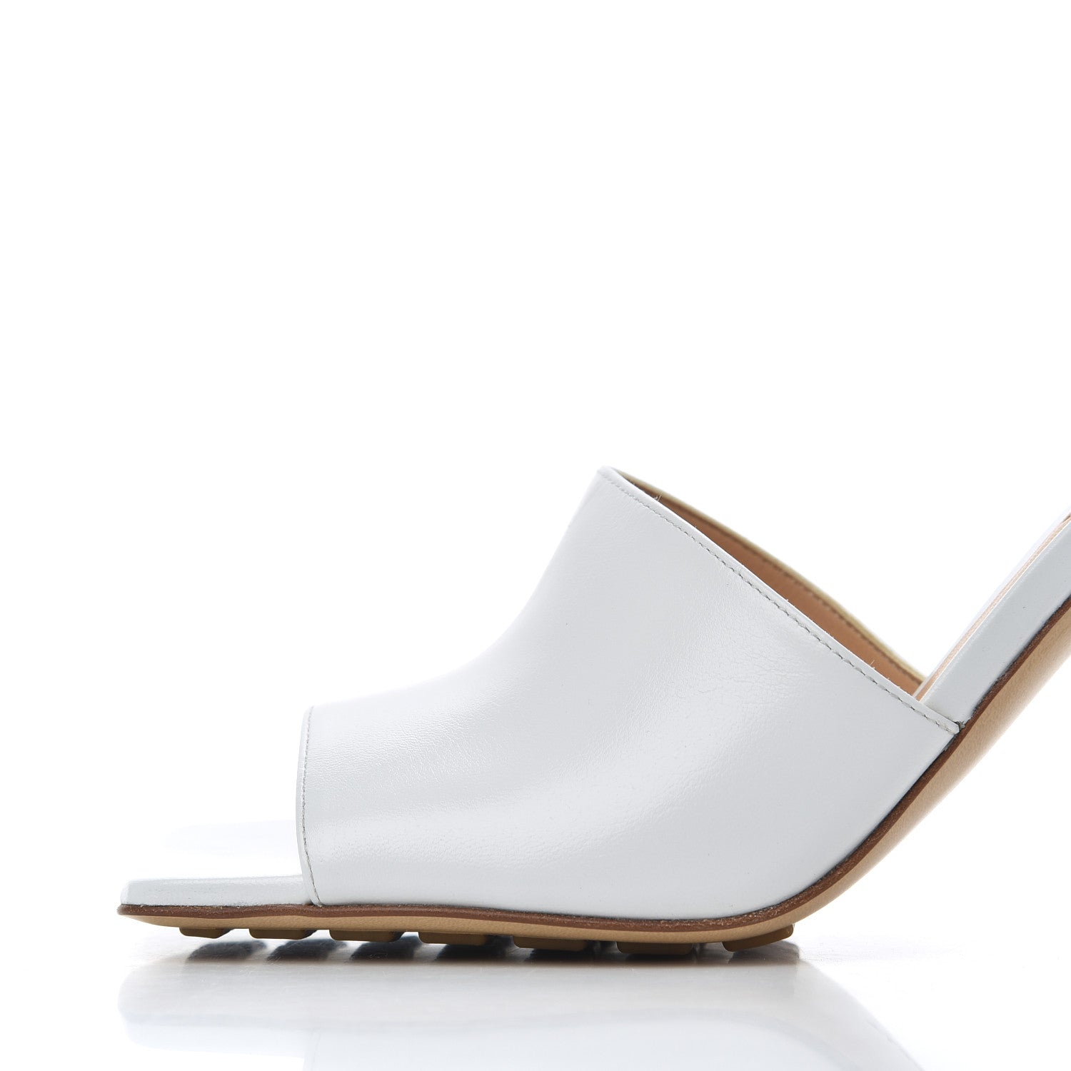 Bottega Veneta Lambskin Stretch Mule Sandals 38 Optic White 13 of 15