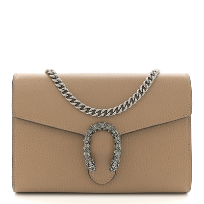 Gucci Dollar Calfskin Crystal Mini Dionysus Chain Wallet Natural Tan Black Diamond 1 of 10