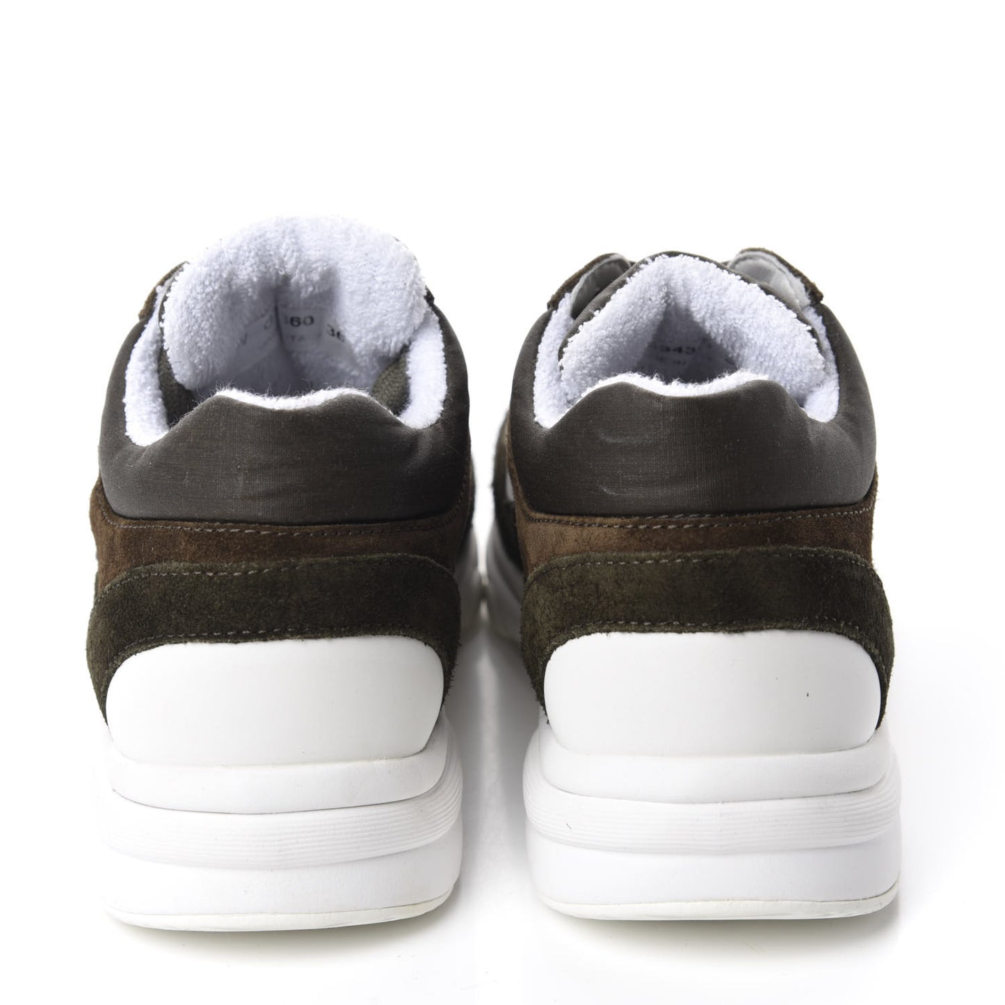 Fabric Calfskin Suede CC Womens Sneakers 36 Dark Green