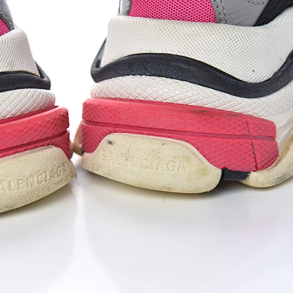 Balenciaga Fabric Mesh Womens Triple S Sneakers 38 Fluo Pink Grey White 21 of 22
