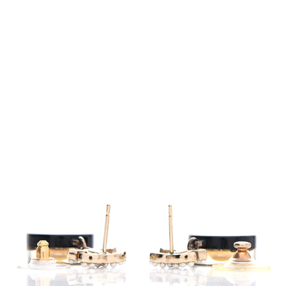 Chanel Resin Pearl CC Drop Earrings Gold 3 of 5