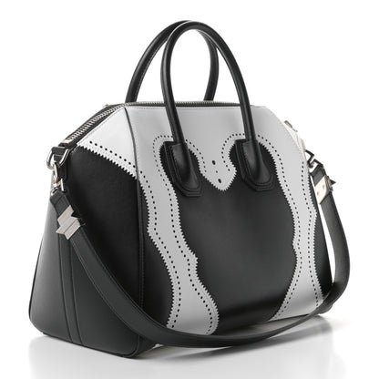 Givenchy Calfskin Brogue Medium Antigona Black White 2 of 13