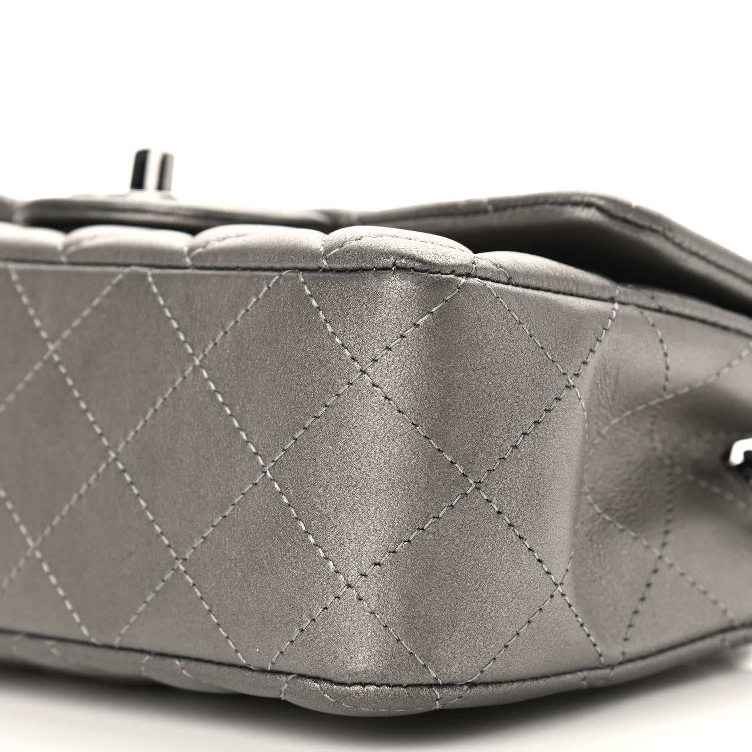 Chanel Metallic Calfskin Quilted Mini Rectangular Flap Ruthenium 10 of 10