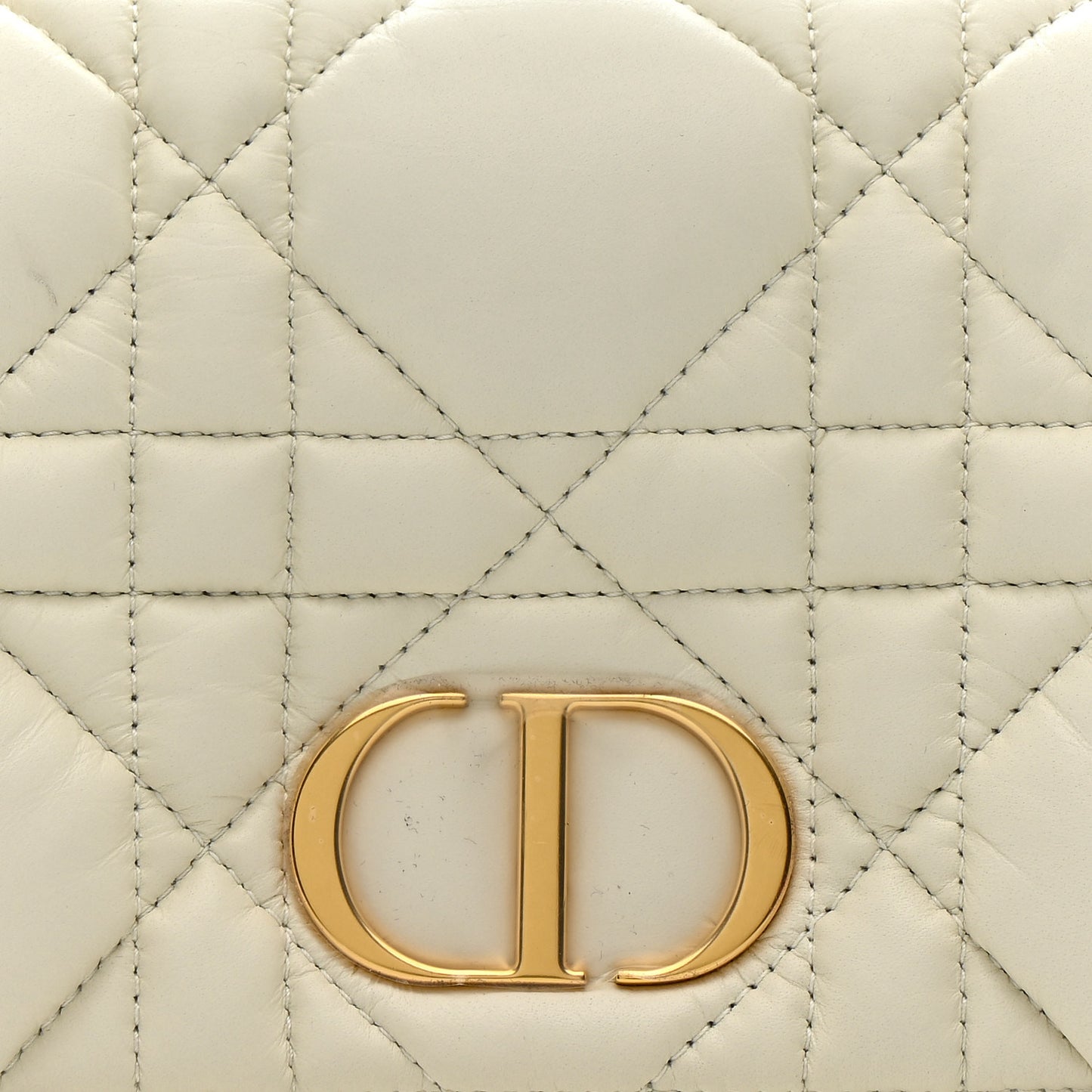 Calfskin Macrocannage Mini Caro Bag White