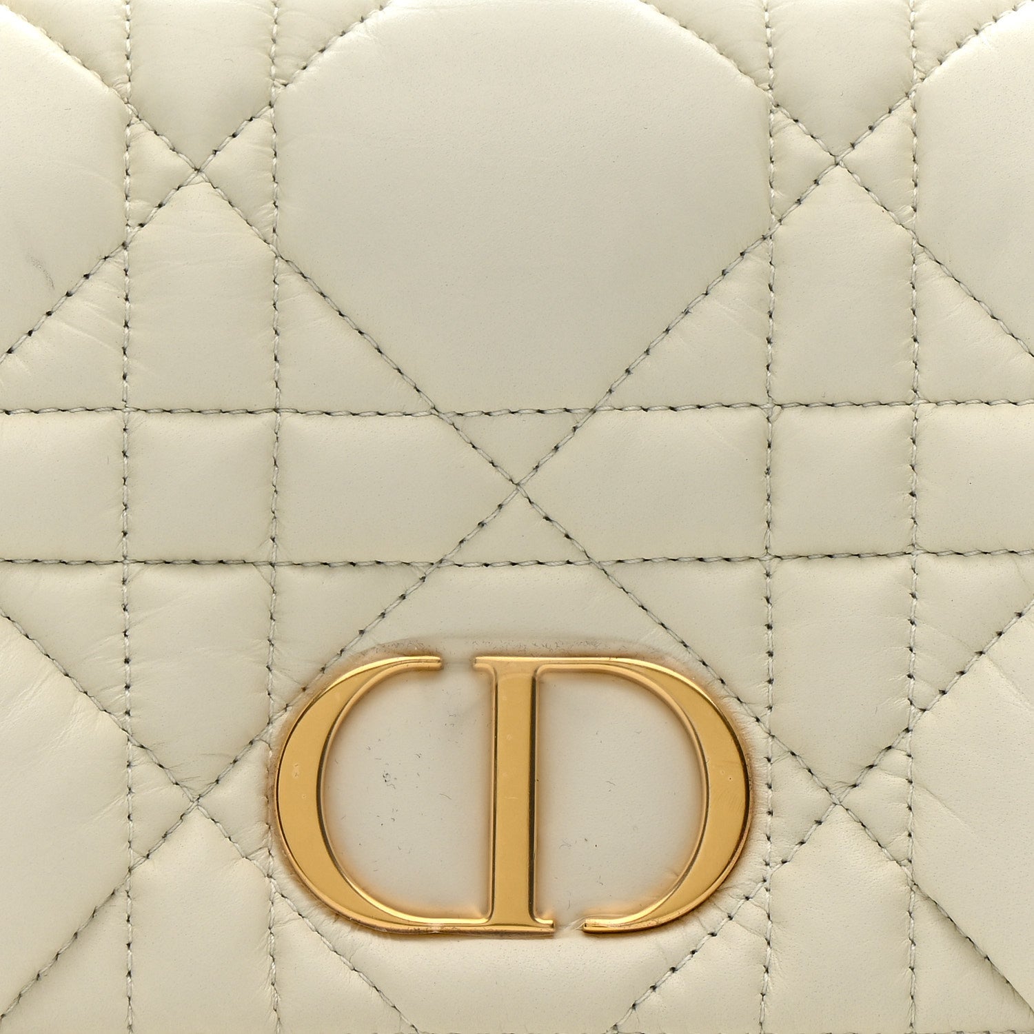 Christian Dior Calfskin Macrocannage Mini Caro Bag White 8 of 11