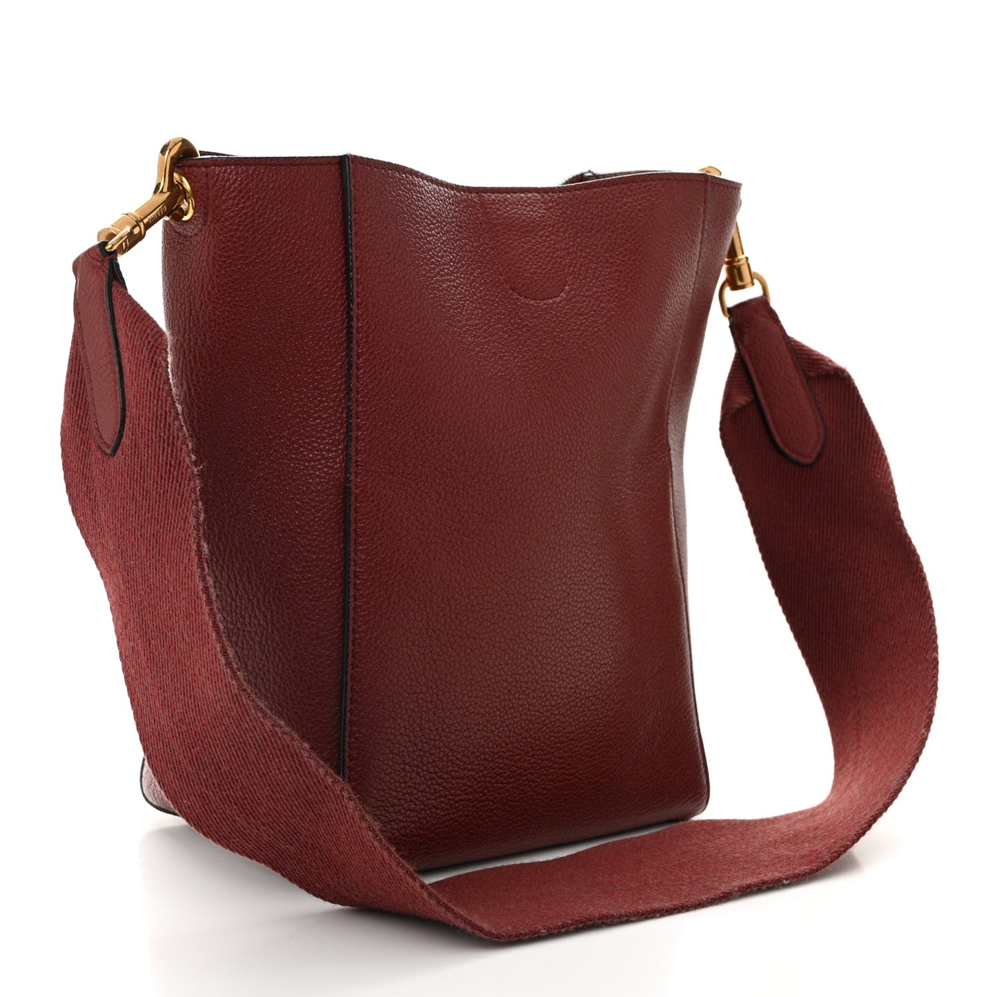 Soft Grained Calfskin Sangle Bucket Bag Light Burgundy