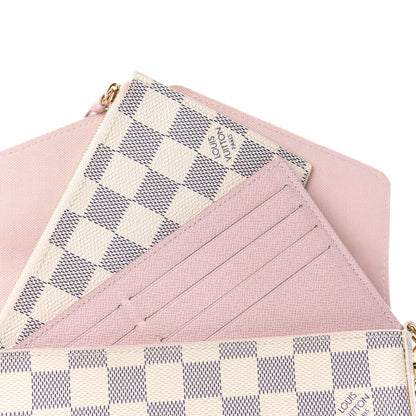 Louis Vuitton Damier Azur Pochette Felicie Chain Wallet Rose Ballerine 11 of 13