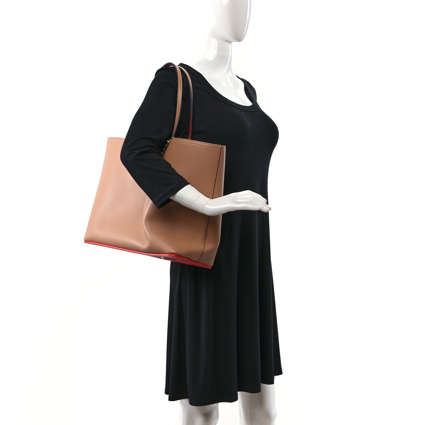 Calfskin Spikes East West Cabata Tote Nude