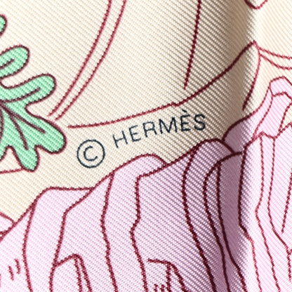 Hermes Silk Le Carnaval des Animaux Scarf 90 Aqua Vert Jaune 4 of 6