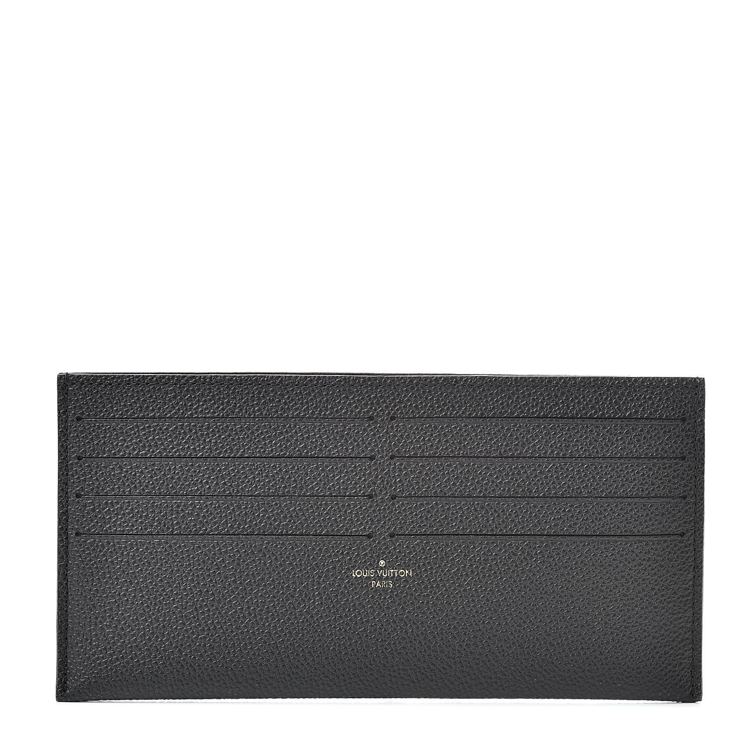 Louis Vuitton Calfskin Felicie Chain Wallet Card Holder Insert Black 1 of 6
