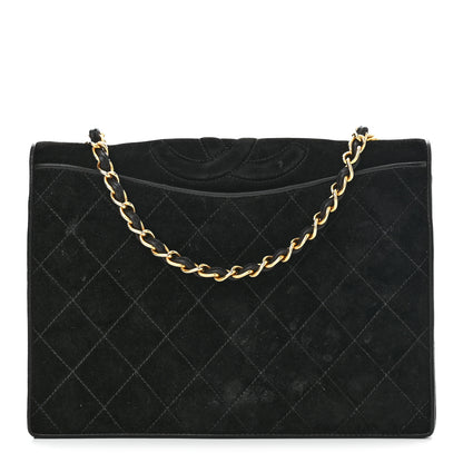 Chanel Suede Quilted CC Small Single Flap Black 1 of 15