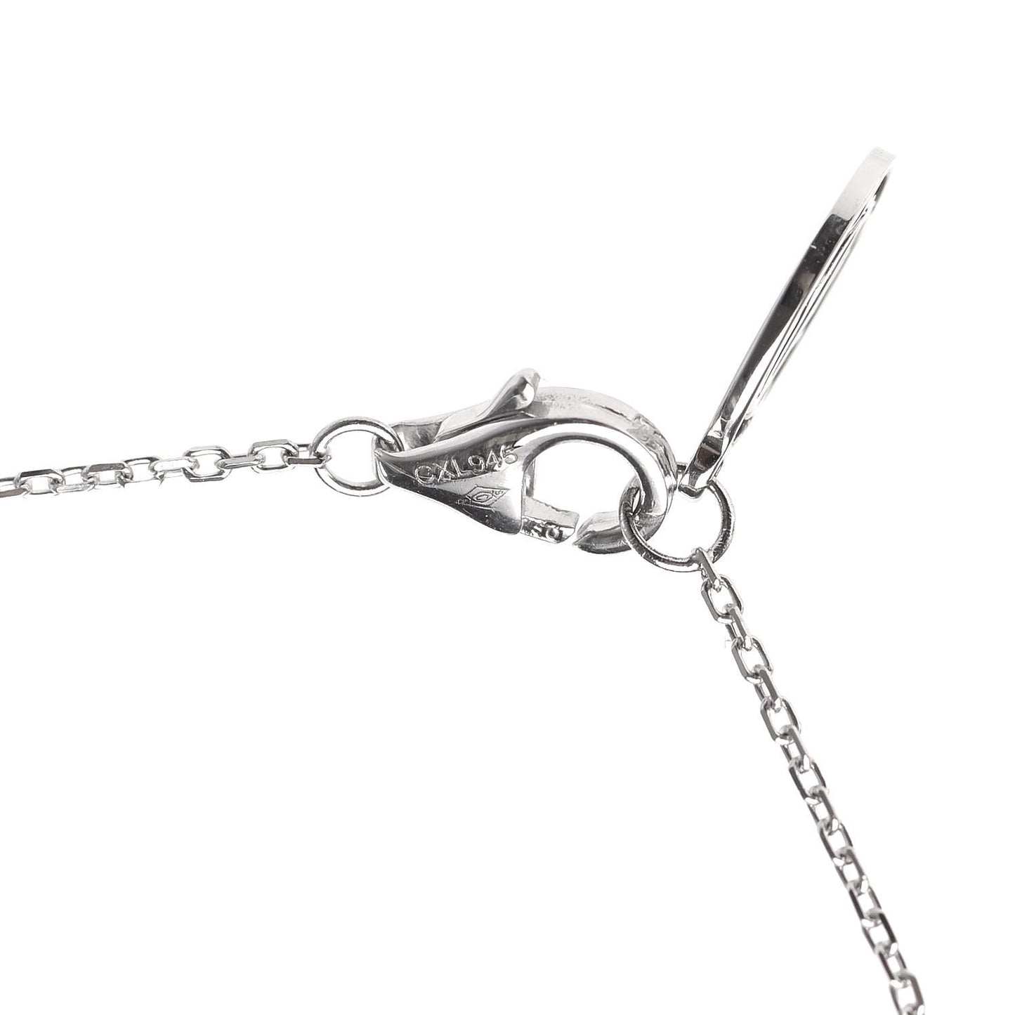 18K White Gold Diamond .24ct C De Cartier Pendant Necklace