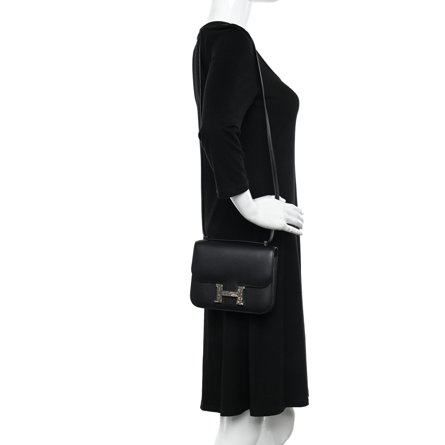 Hermes Veau Monsieur Lizard Constance 18 Black Ombre 2 of 12