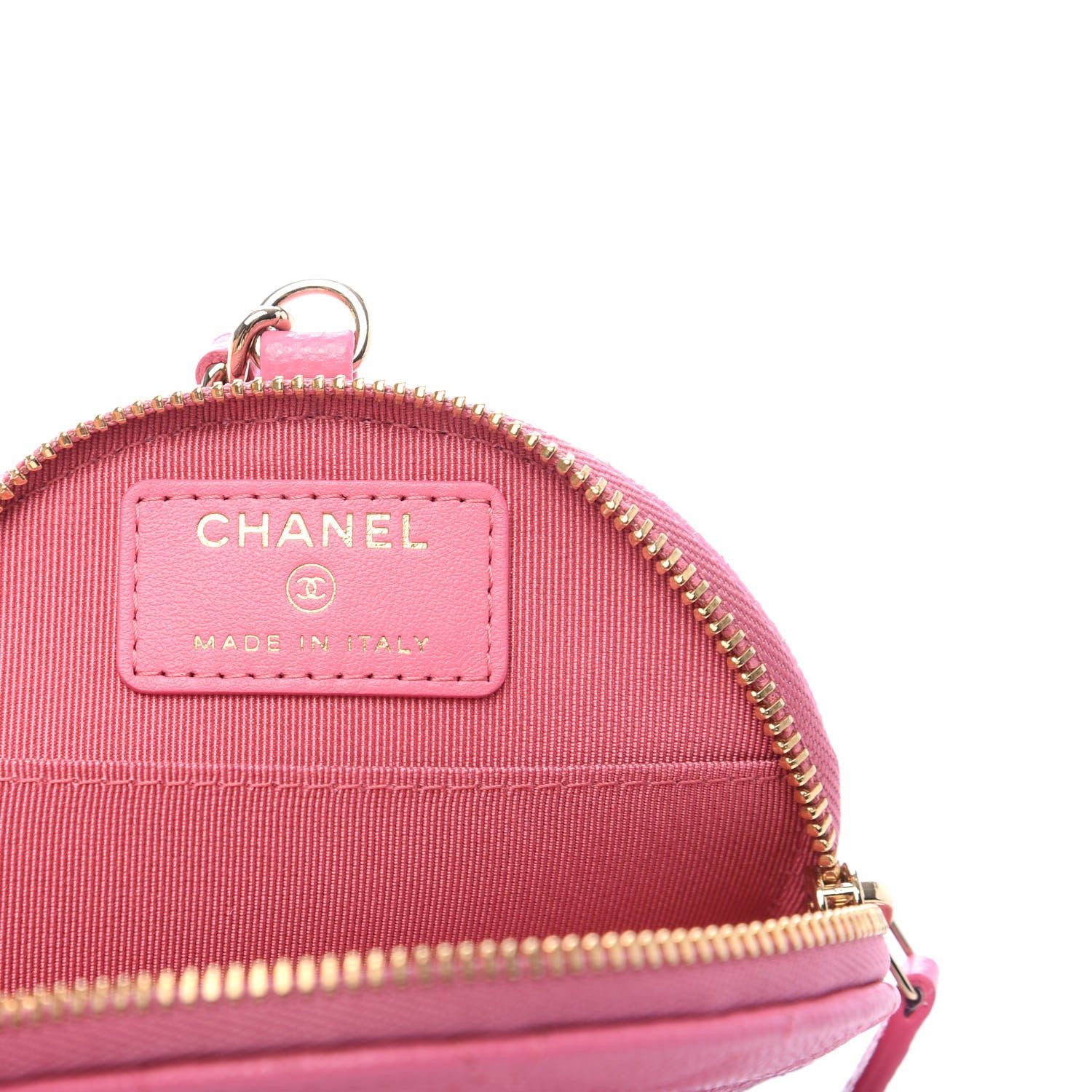Chanel Caviar Quilted Round Clip On Coin Purse Pink 6 of 8